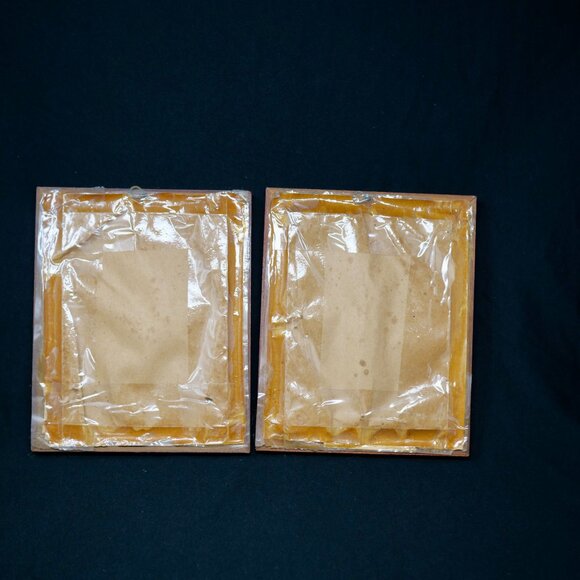 2 Vintage Framed Petite Needlepoint Man Woman Colonial Courting Pair 6.5" x 8" - Picture 6 of 8